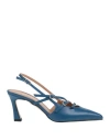 Ovyè Ovyé Woman Pumps Blue Size 8 Leather In Blue