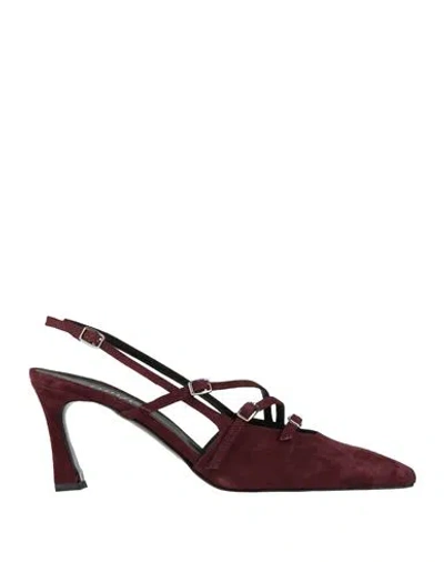 Ovyè Ovyé Woman Pumps Burgundy Size 8 Goat Skin In Multi