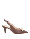 Ovyè Ovyé Woman Pumps Chocolate Brown Size 8 Leather In Brown
