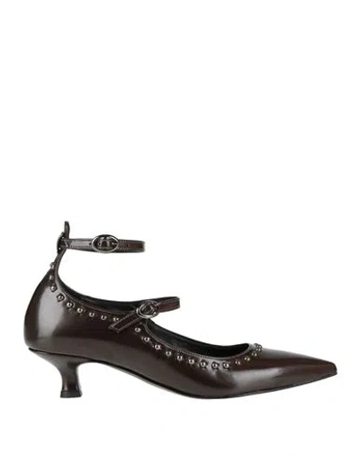 Ovyè Ovyé Woman Pumps Dark Brown Size 7 Leather