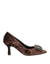 Ovyè Ovyé Woman Pumps Dark Brown Size 8 Textile Fibers