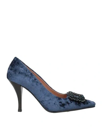 Ovyè Ovyé Woman Pumps Navy Size 8 Textile Fibers In Blue