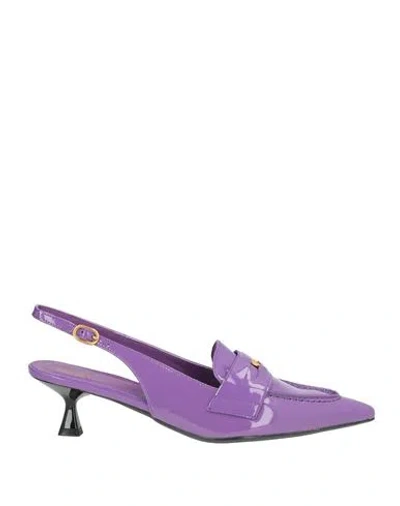 Ovyè Ovyé Woman Pumps Purple Size 8 Leather In Multi