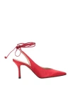 Ovyè Ovyé Woman Pumps Red Size 8 Textile Fibers, Soft Leather