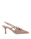 Ovyè Ovyé Woman Pumps Taupe Size 8 Goat Skin In Pink