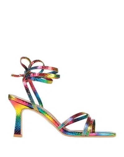 Ovyè Ovyé Woman Sandals Blue Size 7 Textile Fibers