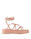 Ovyè Ovyé Woman Sandals Blush Size 8 Textile Fibers In Pink