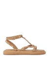 Ovyè Ovyé Woman Sandals Camel Size 8 Leather In Neutral