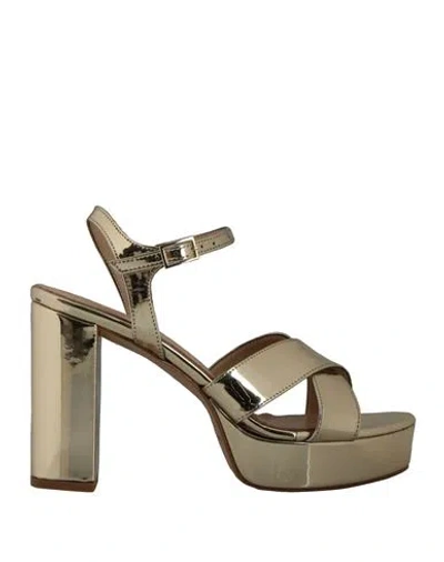 Ovyè Ovyé Woman Sandals Gold Size 8 Textile Fibers