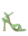 Ovyè Ovyé Woman Sandals Green Size 8 Textile Fibers In Green