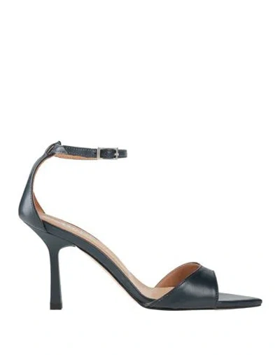 Ovyè Ovyé Woman Sandals Midnight Blue Size 7 Leather In Blue