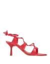 Ovyè Ovyé Woman Sandals Red Size 8 Leather In Red