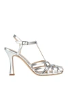 Ovyè Ovyé Woman Sandals Silver Size 8 Leather In Silver