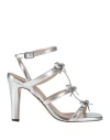 Ovyè Ovyé Woman Sandals Silver Size 8 Textile Fibers In Silver