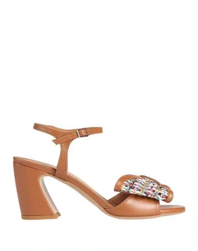 Ovyè Ovyé Woman Sandals Tan Size 8 Leather In Brown