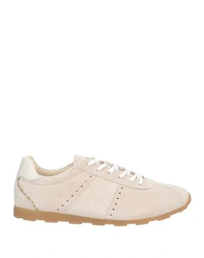 Ovyè Ovyé Woman Sneakers Beige Size 8 Leather In Metallic