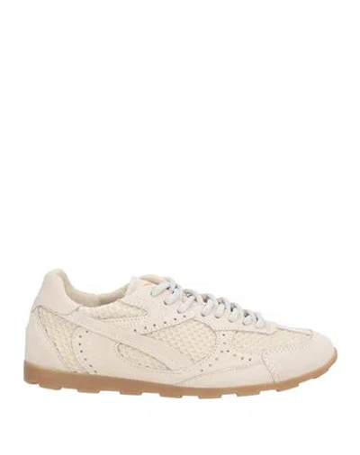 Ovyè Ovyé Woman Sneakers Ivory Size 8 Leather, Textile Fibers In White