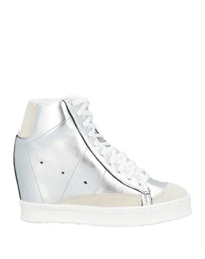 Ovyè Ovyé Woman Sneakers Silver Size 8 Leather In White