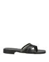 Ovyè Ovyé Woman Thong Sandal Black Size 7 Calfskin In Black