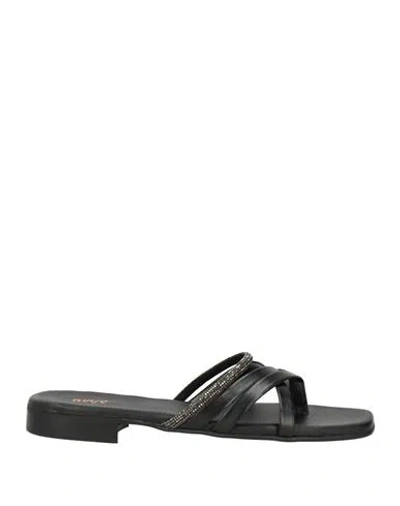 Ovyè Ovyé Woman Thong Sandal Black Size 7 Calfskin