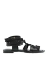 Ovyè Ovyé Woman Thong Sandal Black Size 8 Leather In Black