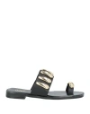 Ovyè Ovyé Woman Thong Sandal Black Size 8 Synthetisches Material In Black