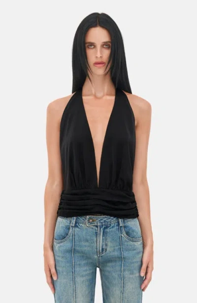 Ow Collection Agatha Halter Top In Black