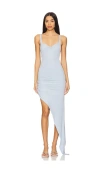 Ow Collection Alexis Midi Dress In 灰绿色