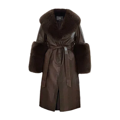 Ow Collection Astrid Coat In Brown