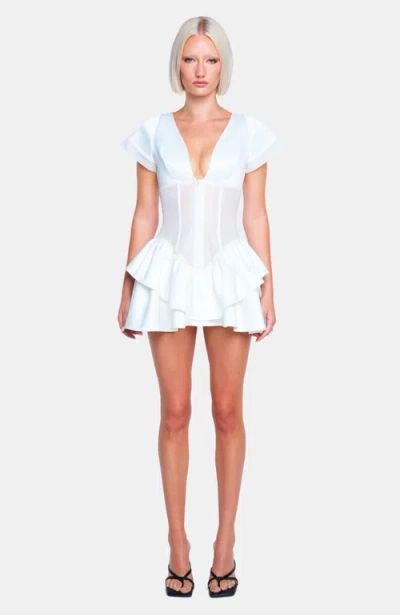 Ow Collection Aurelia Mini Dress In White