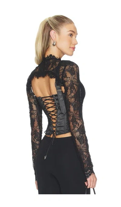 Ow Collection Brisa Corset Top In Black