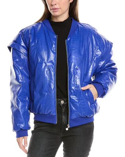 Ow Collection Croc Bomber Jacket In Blue