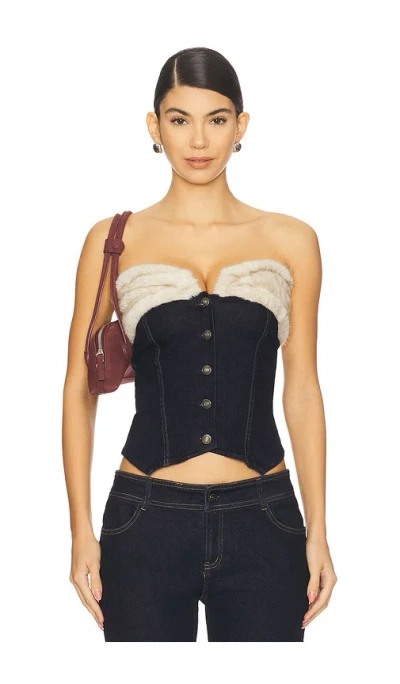 Ow Collection Desi Corset Top In Blue