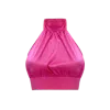 Ow Collection Women's Pink / Purple Eloise Halter Crop Top - Hot Pink