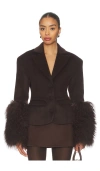 Ow Collection Frances Wool Blazer In Brown