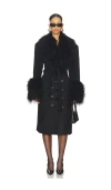 Ow Collection Frances Wool Coat In Black