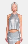 Ow Collection Gemma Metallic Top In Silver