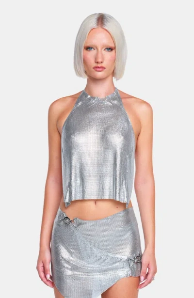Ow Collection Gemma Metallic Top In Silver