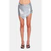 Ow Collection Women's Gemma Metallic Mini Skirt - Silver In Gray