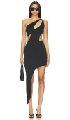 Ow Collection Gisele Cut Out Dress In 黑鱼子酱