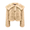 Ow Collection Women's Neutrals Hamilton Fox Crop Jacket - Tan