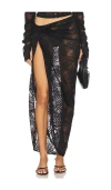 Ow Collection Women's Iris Lace Maxi Skirt - Black In 黑色
