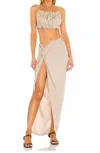 Ow Collection Iris Top & Skirt Set In Light Beige In Neutral