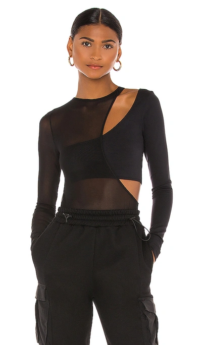 Ow Collection Kari Bodysuit In Black Caviar