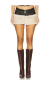 Ow Collection Kendra Skirt With Faux Fur Trim In Black