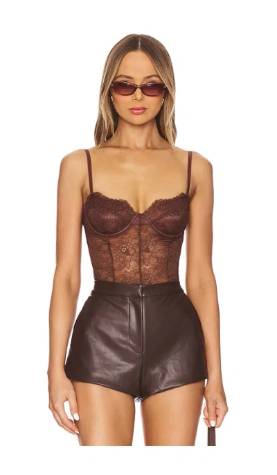 Ow Collection Layce Bodysuit In 브라운