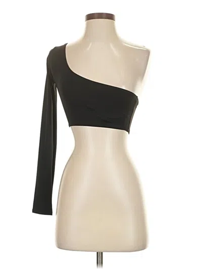 Ow Collection Long Sleeve Top Black One Shoulder Neckline Tops