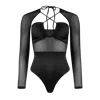 Ow Collection Women's Margot Mesh Bodysuit - Black