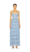 Ow Collection Women's Marina Lace Maxi Dress - Baby Blue In 灰绿色