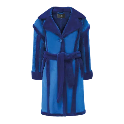 Ow Collection New York Coat In Blue